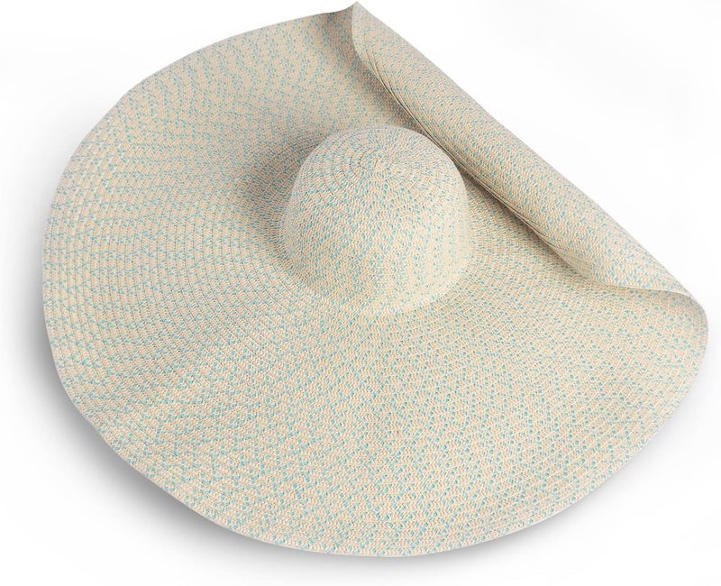 DECHISY Oversized Beach Straw Hat for Women, Fashion Large Wide Brim Visor Hats Handmade Roll Up Floppy Sun Hat for Summer Beach Cap - Image 1
